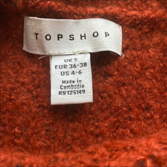 Red knitted Topshop crewneck sweater - Picture 3 of 3
